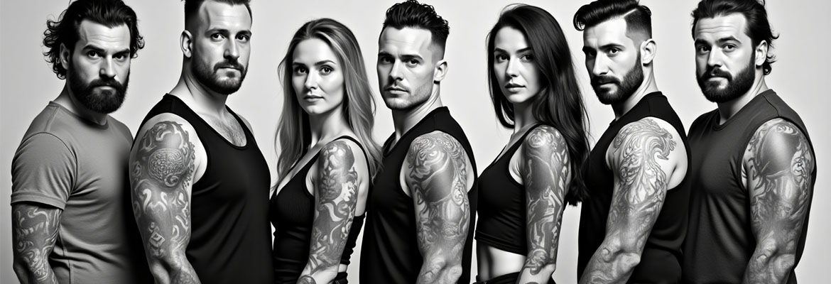 קעקטעי שקוול לגברים ונשים בסטודיו